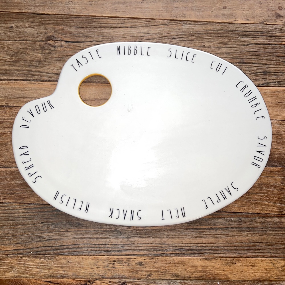 Magenta Rae Dunn Painters Palette 15" CHEESE PLATTER Board Oval Charcuterie